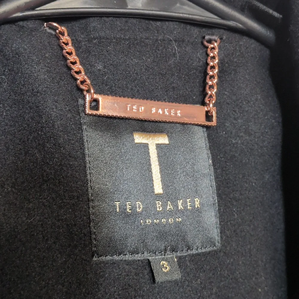 Ted Baker London Short Belted Wool Wrap Coat Size 3, EUC *missing belt - Picture 5 of 11